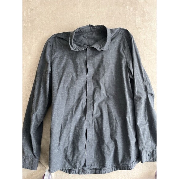 Lululemon Snap Front Men’s XL Blue Marled Front Double Pocket Long Sleeve EUC - Picture 1 of 10